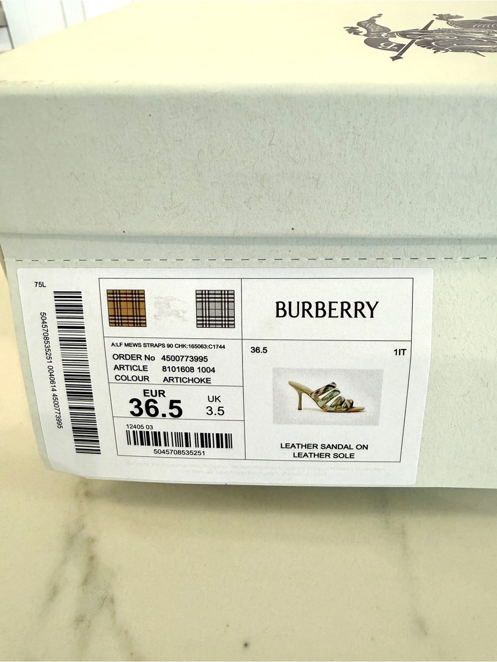 Burberry Check Mesh Mews Strap Sandals - Picture 9 of 9